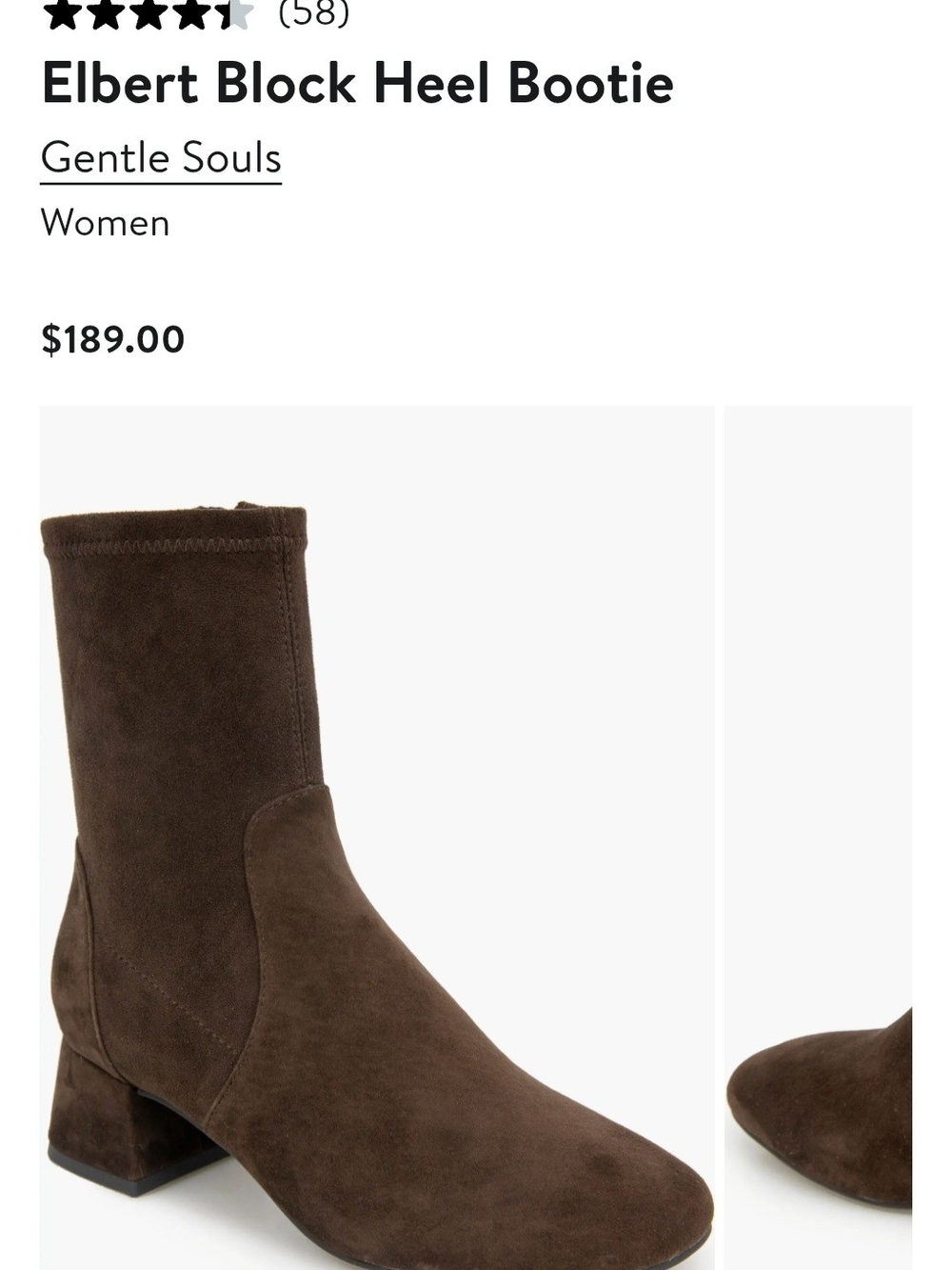 Gentle Souls Elbert Block Heel Bootie — Brown Suede